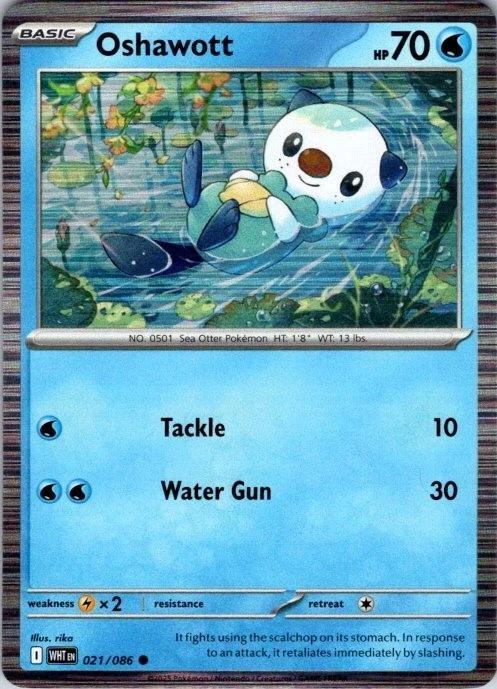 White Flare Oshawott [Poster-Holo] Pokémon card
